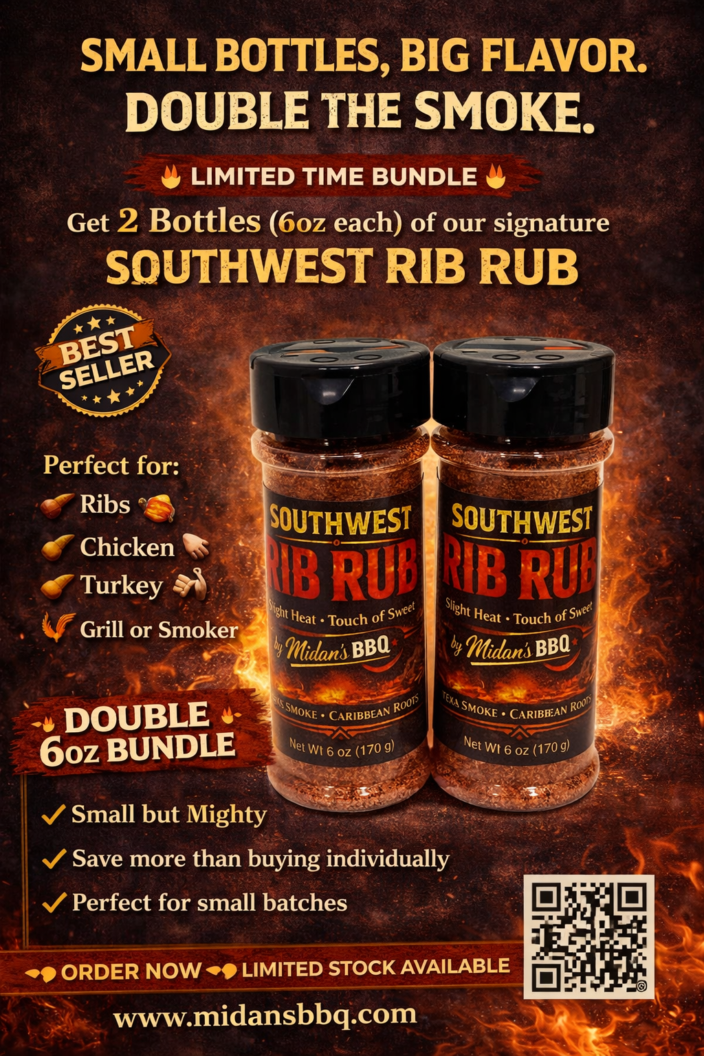 Midan’s Southwest Rib Rub — 6oz 2 Pack